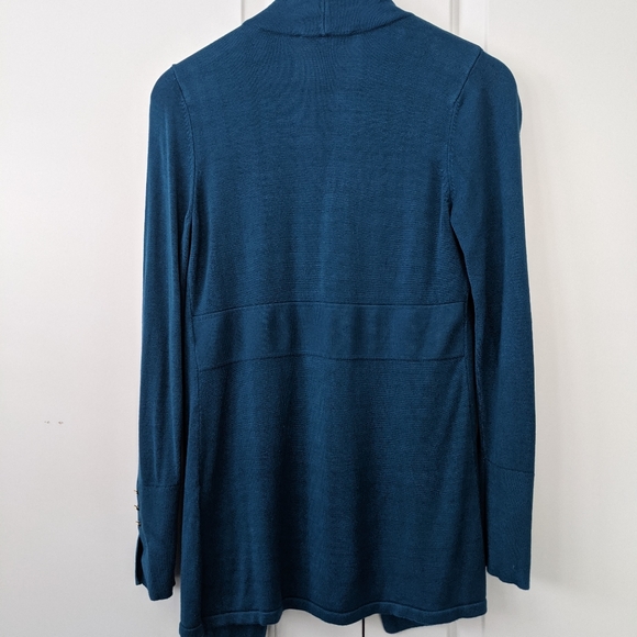 White House Black Market Knit Cardigan - Turquoise Blue - Sz. S - Picture 7 of 12